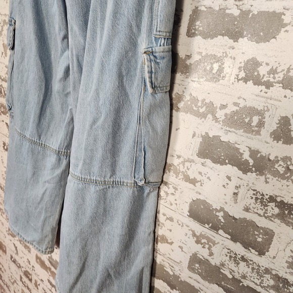 Forever 21 Premium Womens Cargo Jeans Size 27 Relaxed Fit Straight Leg Pockets - Picture 10 of 16